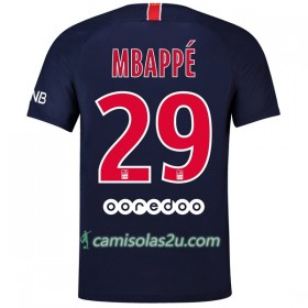 Camisolas de Futebol Paris Saint-Germain Mbappe 29 Equipamento Principal 2018/19 Manga Curta